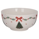 Soup Bowl White Green Ø 14x7 cm / 500 ml