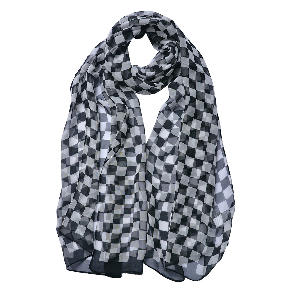 Scarf Women Print Black 50x160 cm