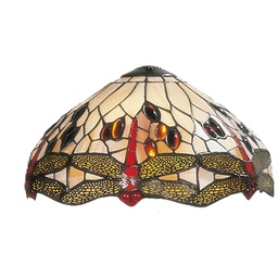 [5LL-1100] Lampenschirm Tiffany Beige, Rot Ø 30x17 cm