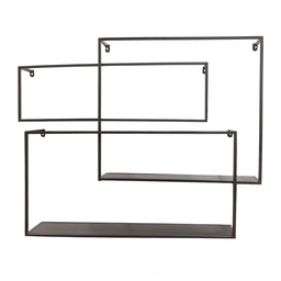 [MT5Y1065] Mensole a Muro Nero (3) 90x18x48/69x16x62/84x13x26 cm