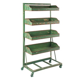 [5Y0395] Storage Rack Green 71x40x133 cm