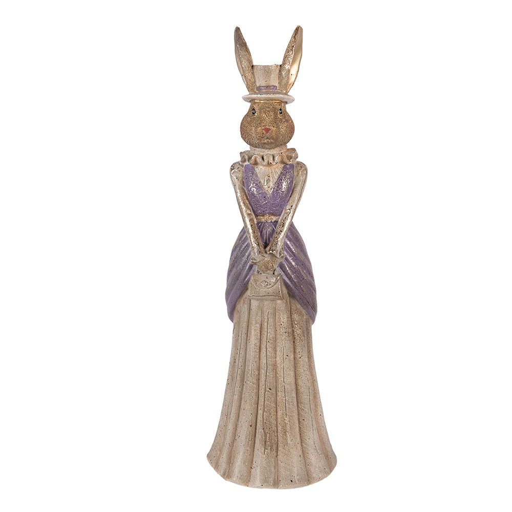 Decorativa Coniglio Color oro Viola 15x13x48 cm