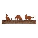 Decoration Statue Cats Brown 32x5x7 cm