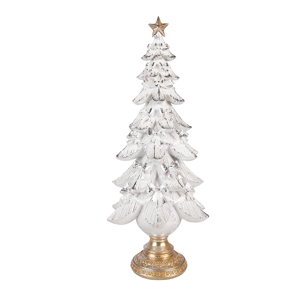 Décoration de Noël Sapin de Noël Blanc Couleur or 20x14x46 cm