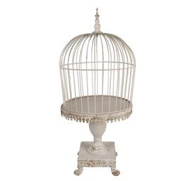 [6Y5591] Decorative Bird Cage Beige Ø 33x69 cm