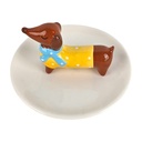 Schmuckschale Hund Weiß Ø 13x7 cm