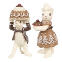 Deko Maus (set 2) Braun, Beige 5x5x11 / 5x5x10 cm
