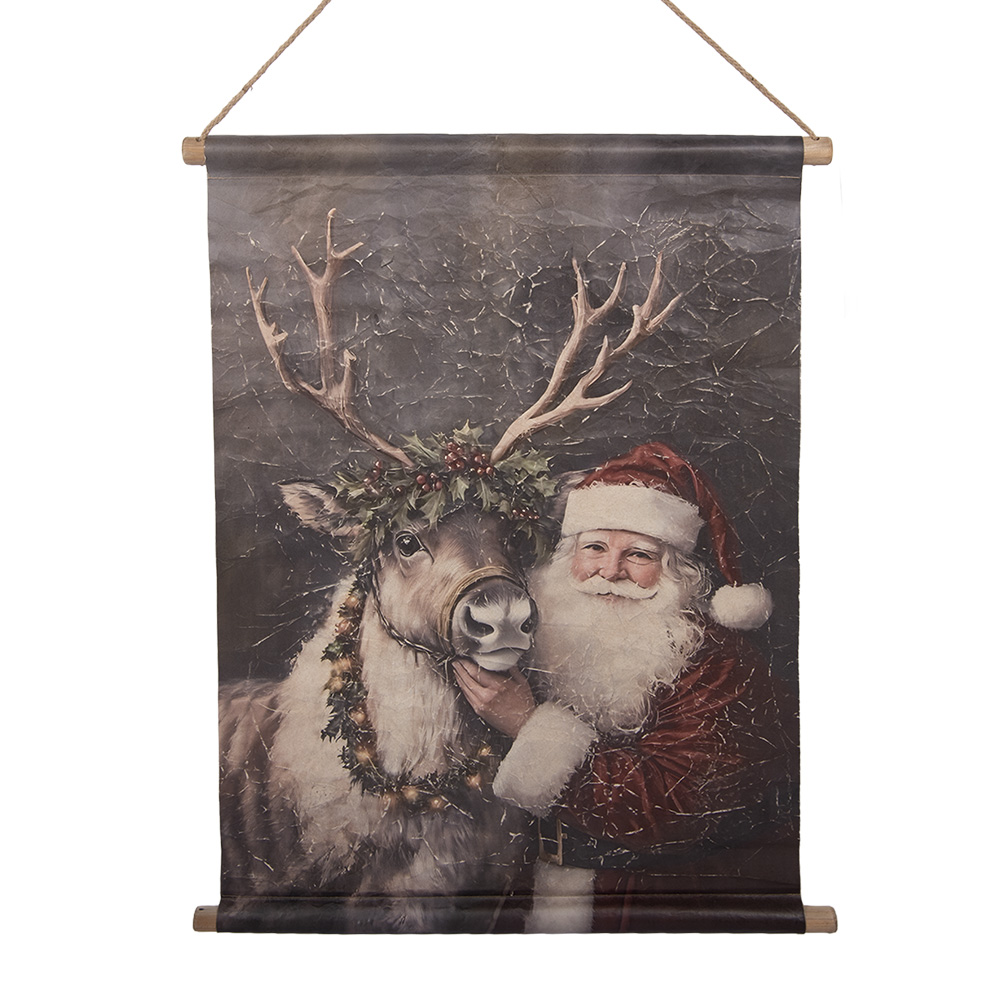 Mappa murale Babbo Natale Rosso Grigio 55x3x75 cm