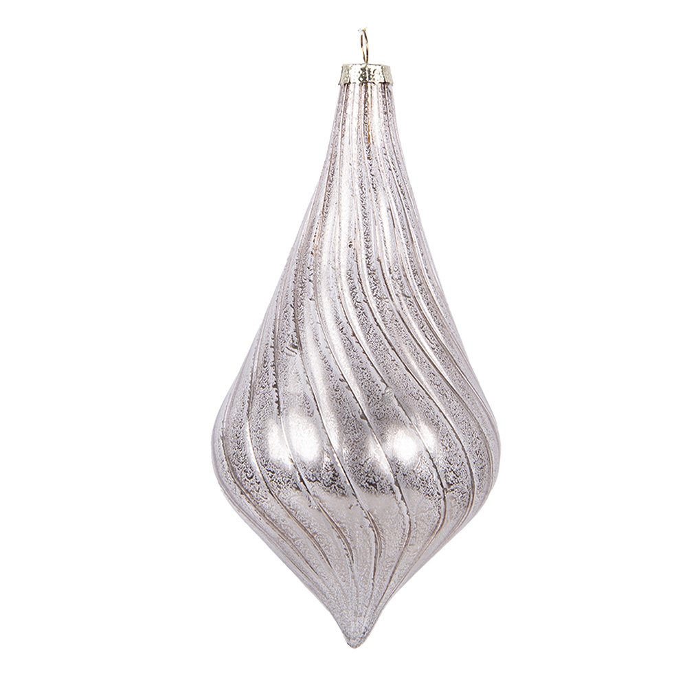 Weihnachtskugel Silberfarbig Ø 8x17 cm