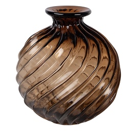 [6GL5504S] Vase Glass Brown Ø 19x21 cm
