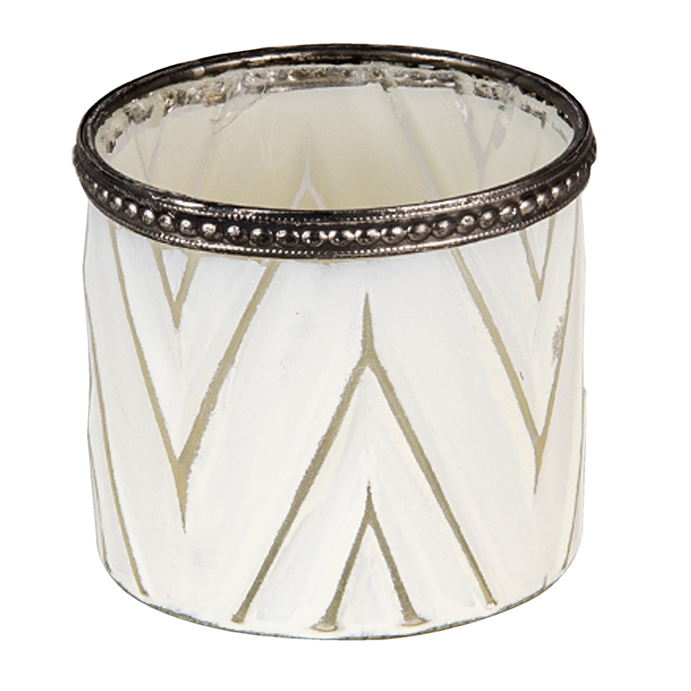 Glass Tea Light Houder White Ø 8x7 cm