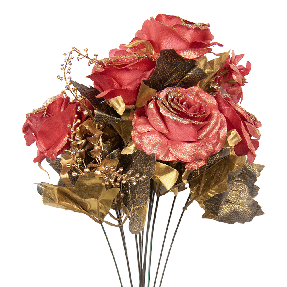 Kunstbloem bos rozen 18x15x50 cm