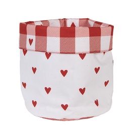 [LVT50] Brotkörbchen Weiß Rot Ø 15x16 cm