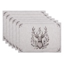 Sets de table set de 6 Beige Marron 48x33 cm