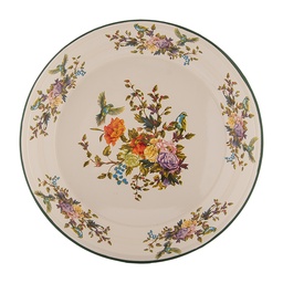 [6EM0006] Decorative Plate Beige Green Ø 30x3 cm