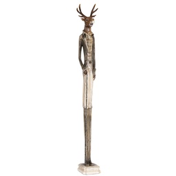 [4PR0045] Statua Decorativa Cervo Grigio 12x12x92 cm