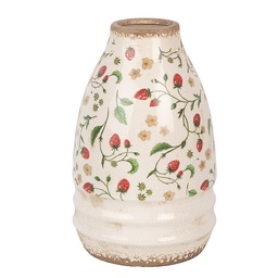 [6CE1946M] Vase Beige Red Ø 21x32 cm