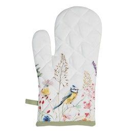[SFL44] Oven Mitt White, Green 18x30 cm