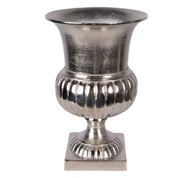 [6AL0078] Deko Vase Silberfarbig Ø 20x29 cm