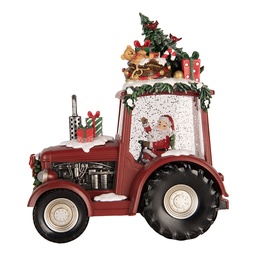 [6PR6182] Music box Tractor With LED Red Black 21x13x25 cm / 3xAA