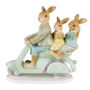 Statua Decorativa Conigli Verde Marrone 17x7x15 cm