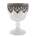 Porte-lampion en verre Argent Ø 8x11 cm
