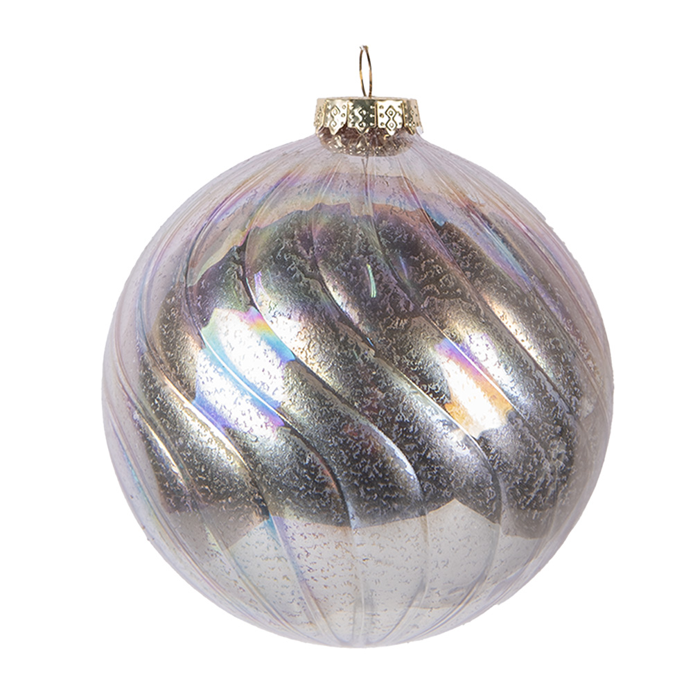 Weihnachtskugel Rosa Silberfarbig Ø 10x10 cm