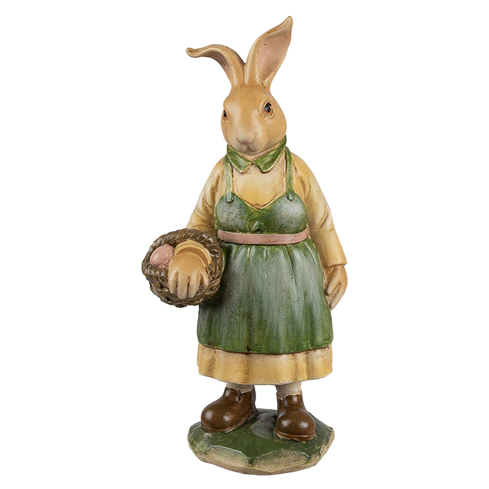 Image de décoration Lapin Marron Vert 9x7x20 cm