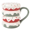 Mug avec Couvercle Blanc Vert 15x10x12 cm / 450 ml