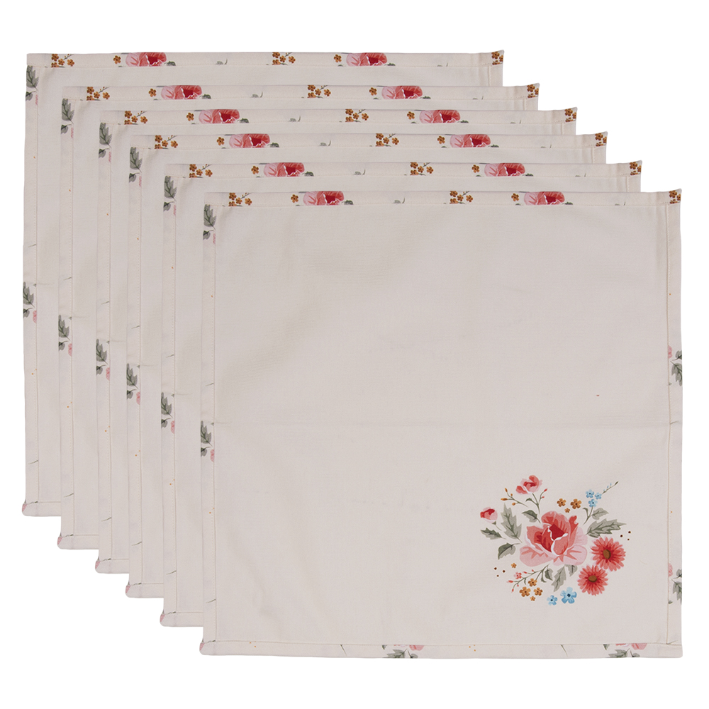 Servietten Baumwolle 6er Set Beige 40x40 cm