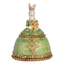 [6PR5511] Jewellery Box Rabbit Beige Green 18x15x24 cm
