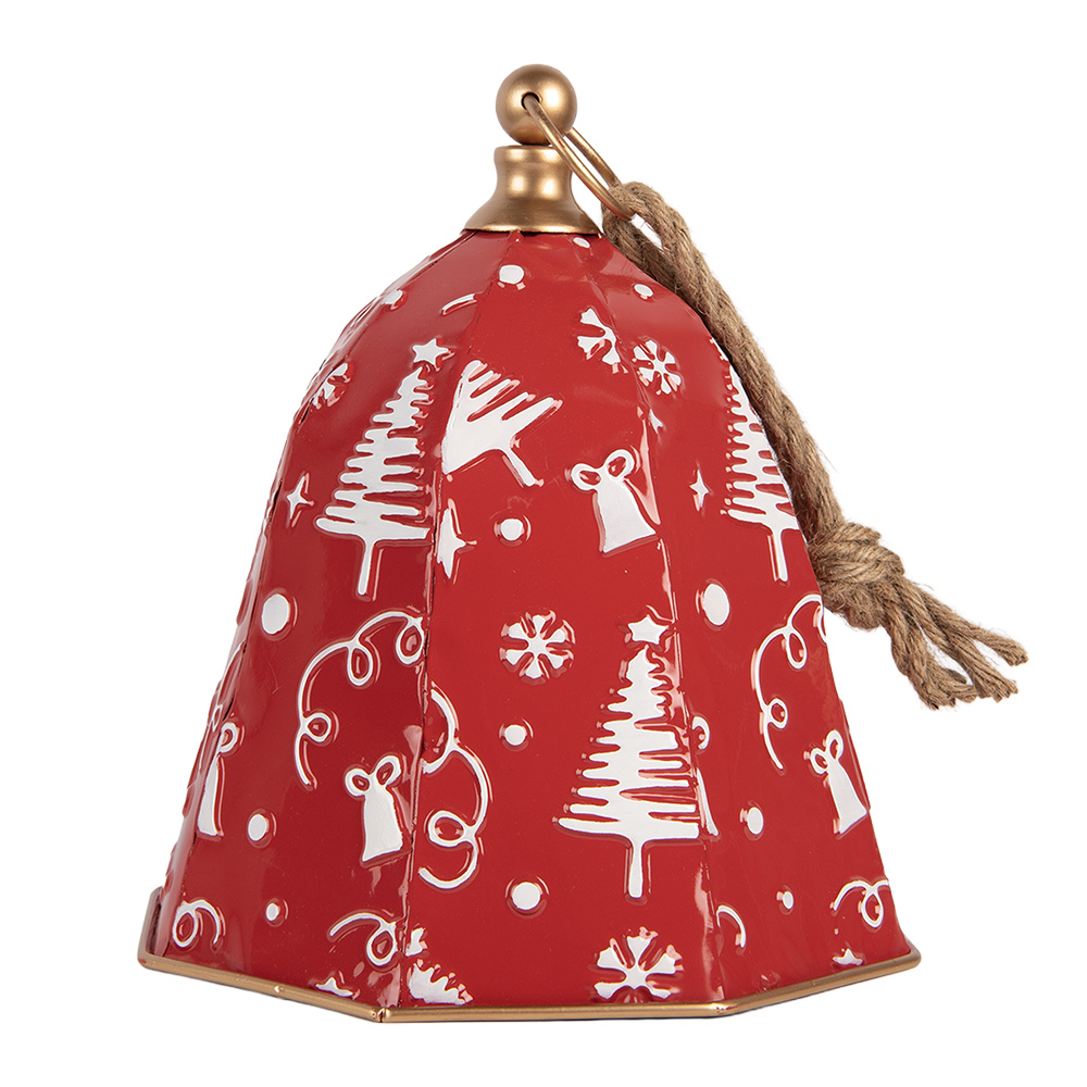 Décoration Cloche Rouge Blanc Ø 27x31 cm