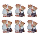 Klammer mit Bären (set 6) Braun Weiß 4x1x5 cm