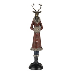 [6PR4618] Statua Decorativa Cervo Rosso 8x8x35 cm