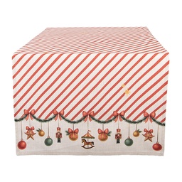 [CCD64] Chemin de table Beige Rouge 50x140 cm