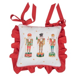 [HLC25] Chair cushion cover White Red 40x40 cm