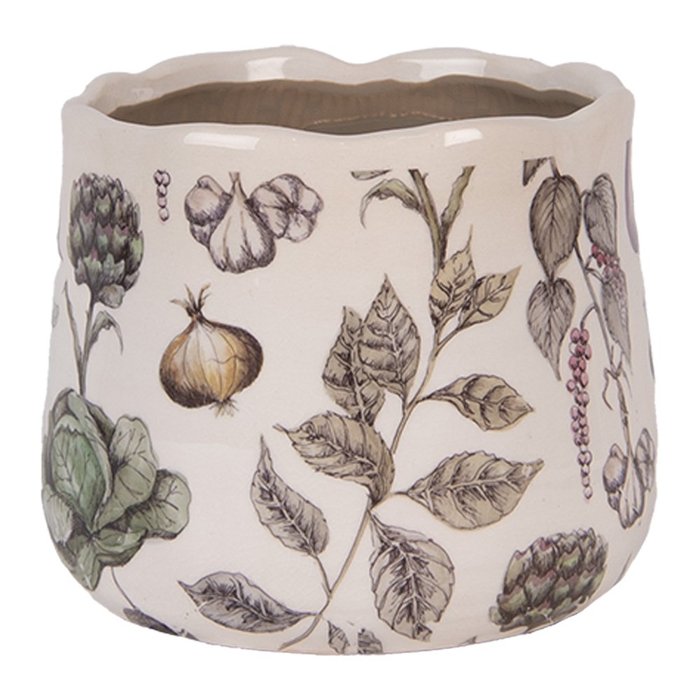 Blumentopf für Innen Beige Grün Ø 14x12 cm