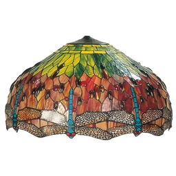 [5LL-1120] Lampshade Tiffany Green, Red Ø 62x32 cm