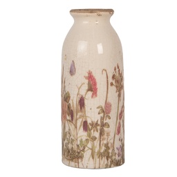 [6CE2029] Vase Beige Pink Ø 8x20 cm