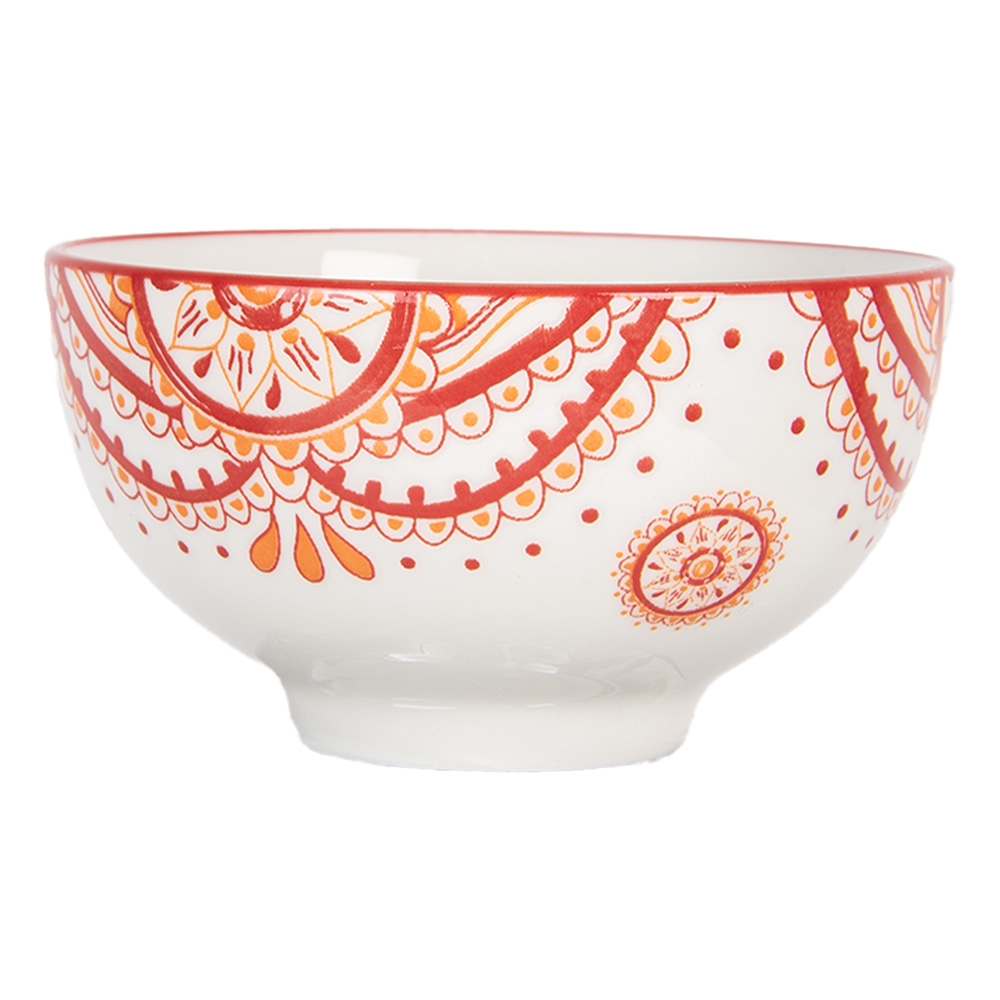 Soup Bowl White Orange Ø 9x5 cm / 125 ml