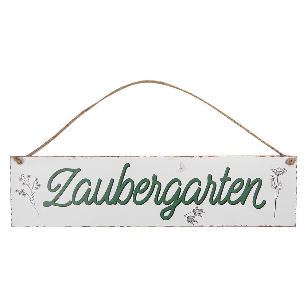Textschild Weiß Grün 40x1x10 cm