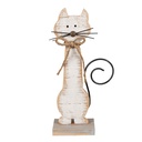 Decoration Statue Cat White 21x8x38 cm