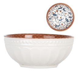 [6CEBO0087] Soup Bowl White Brown Ø 10x4 cm / 100 ml