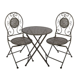 [5Y1428] Bistroset Bistrotisch Bistrostühle (3-tlg.) Grün Ø 60x71 / 50x40x93 cm (2)