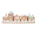 Décoration Train Marron Blanc 47x10x17 cm