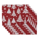 Set de table sets (6) Rouge Blanc 33x45 cm