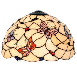 [5LL-770] Lampshade Tiffany Beige, Pink Ø 30x20 cm