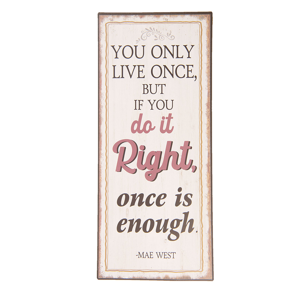 Textschild Beige 13x1x30 cm