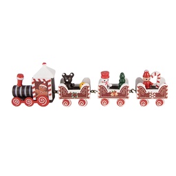 [6H2482] Decoration train Red White 22x2x7 cm