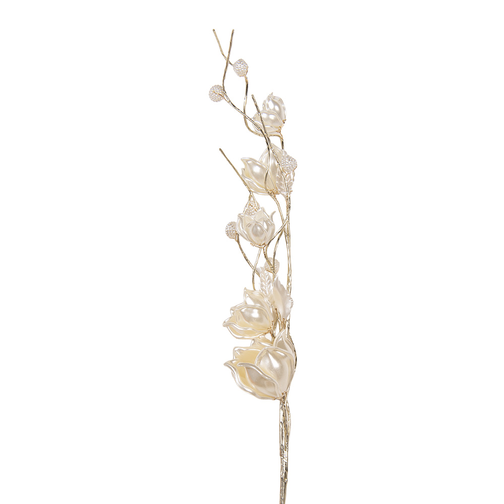 Decoratie tak met bloemen 6x6x62 cm